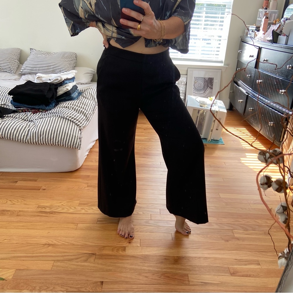 H&M wool cropped wide leg pants
